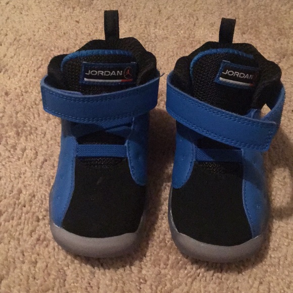 black and blue toddler jordans